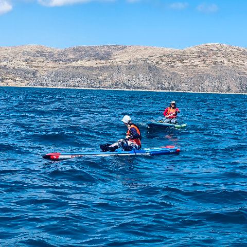  DAY 1 , crossing the channel from Yampupata to Isla de la Luna