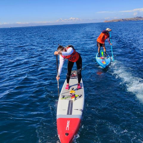 DAY 1 Drafting the boat from Isla de la Luna to Isla del Sol