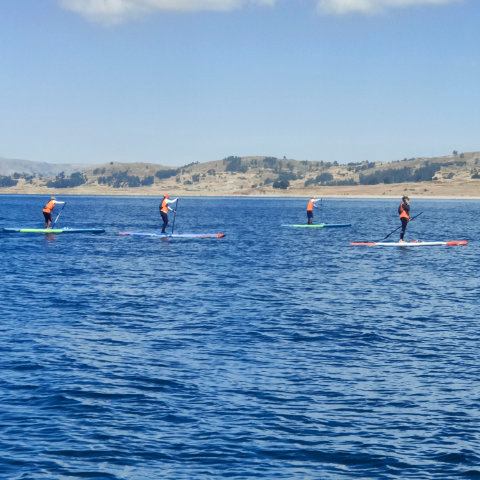 DAY 4, the whole group paddling towards Luquina